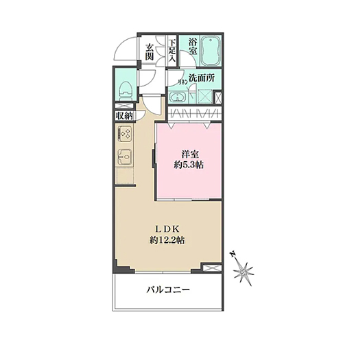 ACPレジデンス文京春日(1LDK（Cタイプ）：41.86㎡)の間取り画像