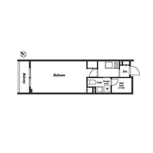 ACPレジデンス新江古田(1K：25.52㎡)の間取り画像