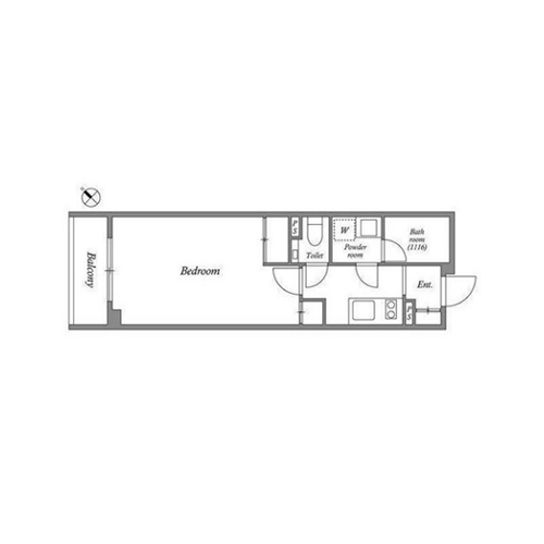 ACPレジデンス新江古田(1K：25.52㎡)の間取り画像