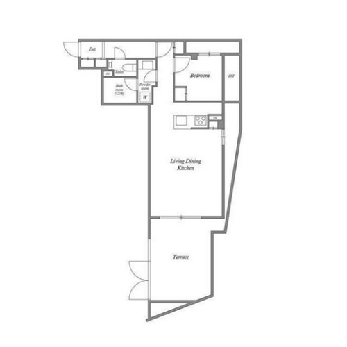ACPレジデンス新江古田(1LDK：45.36㎡)の間取り画像