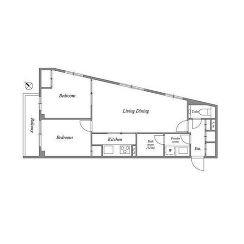 ACPレジデンス新江古田(2LDK：48.38㎡)の間取り画像