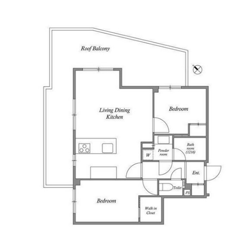 ACPレジデンス新江古田(2LDK：50.08㎡)の間取り画像