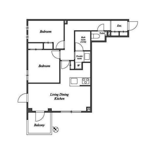 ACPレジデンス新江古田(2LDK：50.83㎡)の間取り画像