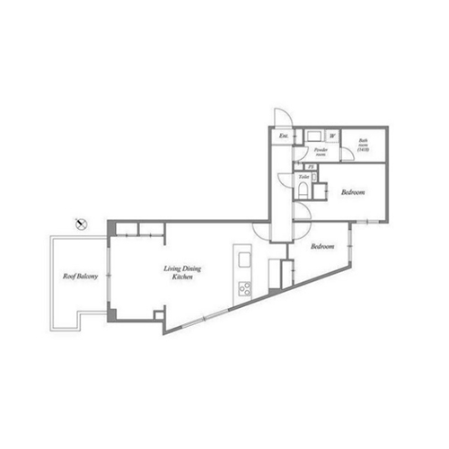 ACPレジデンス新江古田(2LDK：60.74㎡)の間取り画像