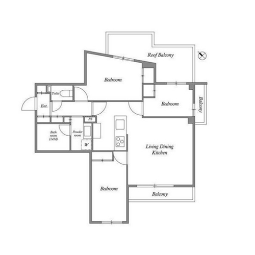 ACPレジデンス新江古田(3LDK：60.66㎡)の間取り画像