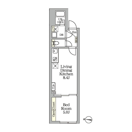 アグライア新宿西落合(1LDK[D-type]：30.60㎡)の間取り画像