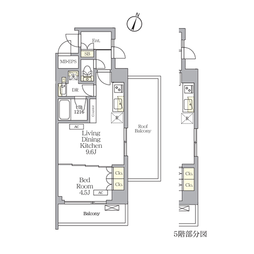 AIFLAT明大前(1LDK[Lタイプ]：35.78㎡)の間取り画像