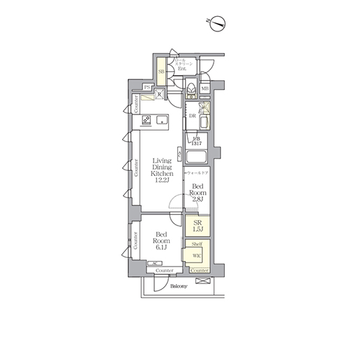 AIFLAT明大前(2SLDK[Eタイプ]：53.12㎡)の間取り画像