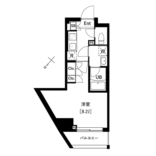アークマーク上池袋(1K：25.29㎡)の間取り画像
