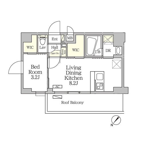 アジールコート池尻大橋(1LDK[29.82㎡])の間取り画像
