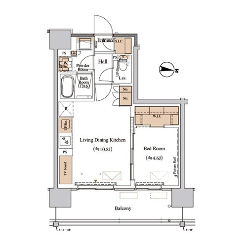 ブランシエスタ木場(1LDK[F1タイプ]：39.93㎡)の間取り画像