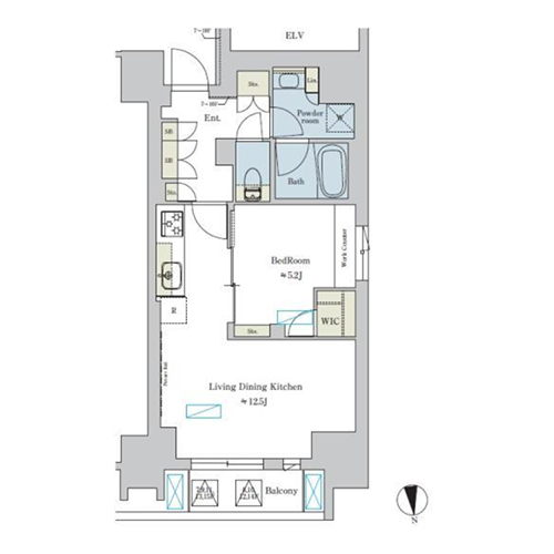 ブリリアイスト浅草(1LDK[A2-type]：45.79㎡)の間取り画像