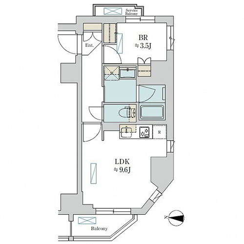 ブリリアイスト清澄庭園(1LDK[A-type]：36.00㎡)の間取り画像