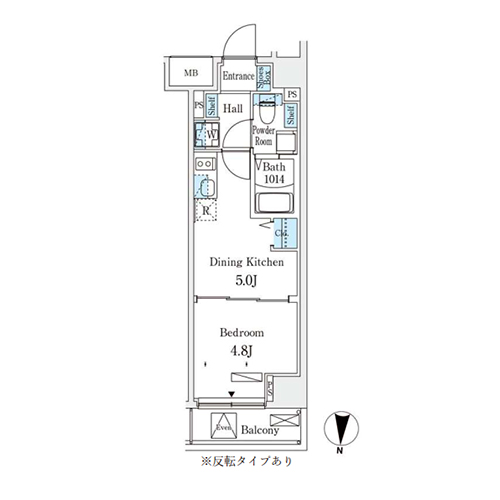 クラリティア板橋本町(1DK[A1タイプ]：25.49㎡)の間取り画像