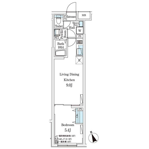 クレアティフ駒澤大学前(1LDK[Bタイプ]：32.96㎡)の間取り画像