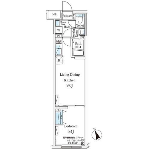 クレアティフ駒澤大学前(1LDK[Cタイプ]：32.96㎡)の間取り画像