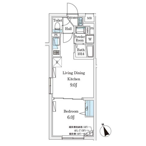 クレアティフ駒澤大学前(1LDK[Fタイプ]：33.53㎡)の間取り画像