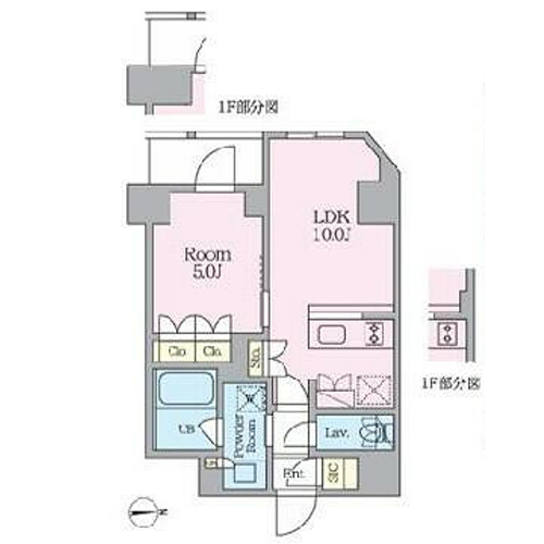 クレストコート東池袋(1LDK[A-type]：36.71㎡)の間取り画像