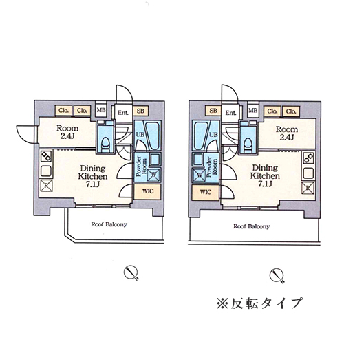クレストコート南長崎(1DK[G-type]：26.42㎡)の間取り画像