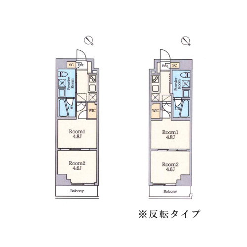 クレストコート南長崎(2K[A2-type]：26.83㎡)の間取り画像