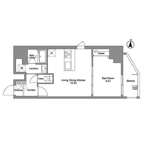 ダフィット錦糸町(1LDK[Dタイプ]：40.26㎡)の間取り画像