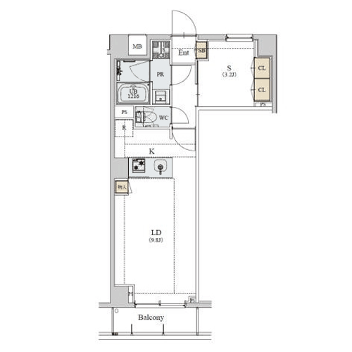 ディームス初台Ⅱ(1R：37.66㎡［Eタイプ］)の間取り画像