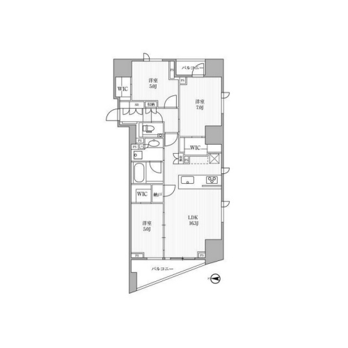 ディームス方南町(3LDK[78.13㎡])の間取り画像