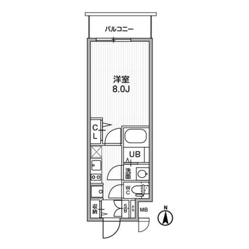 ディームス東陽町Ⅱ(1K[25.14㎡])の間取り画像