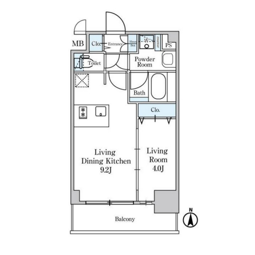 ディームス東陽町Ⅱ(1LDK[32.76㎡])の間取り画像