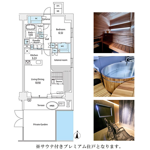 フロンティアレジデンス錦糸公園(1SLDK[サウナ付きプレミアム住戸]：71.50㎡)の間取り画像