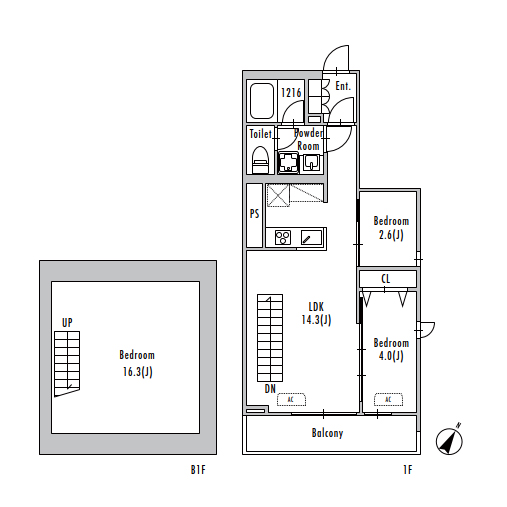 グランパセオ三宿(3LDK[BM-type]：71.56㎡)の間取り画像