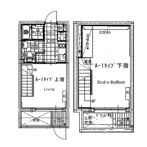 グランパセオ新宿(A-1-type：1LDK [42.43㎡])の間取り画像