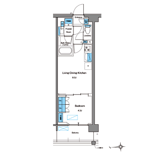 ルフォンプログレ高田馬場ノース(1LDK[AI1-type]：30.40㎡)の間取り画像