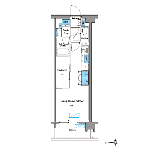 ルフォンプログレ高田馬場ノース(1LDK[AI2-type]：30.40㎡)の間取り画像