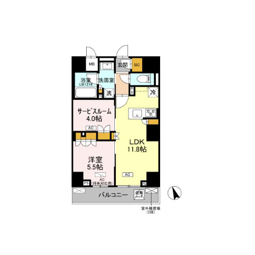 リーラ品川戸越(1SLDK[Bタイプ]：49.81㎡)の間取り画像