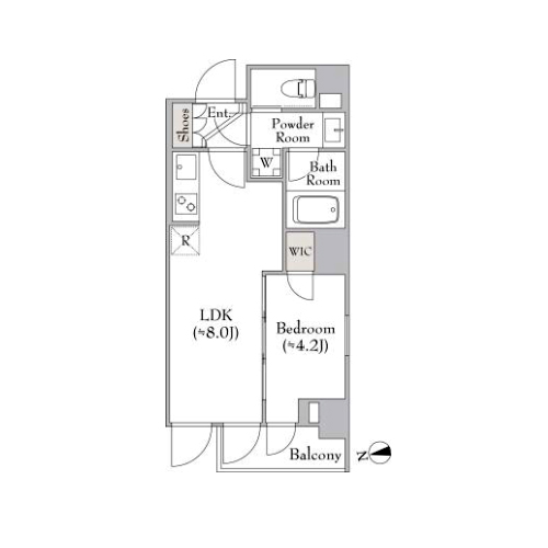 ルミーク大森(1LDK[Dタイプ・2階]：30.08㎡)の間取り画像