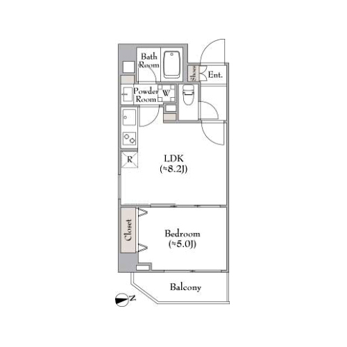ルミーク大森(1LDK[Cタイプ]：32.22㎡)の間取り画像