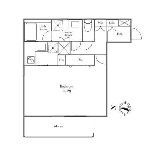 メープルガーデン中野富士見町(D-type：1K)の間取り画像