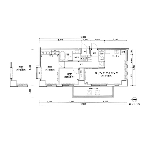MG目黒駅前(Z-type：2LDK)の間取り画像