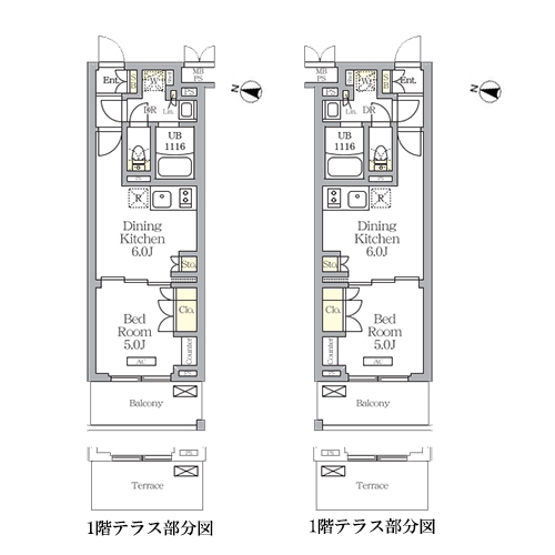 ミレーネ滝野川(1DK[Bタイプ]：27.18㎡)の間取り画像