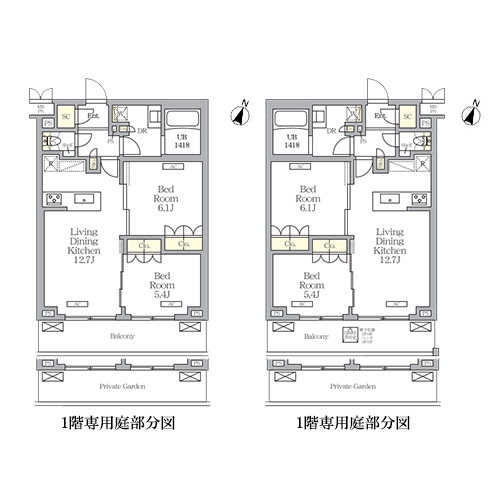 ミレーネ滝野川(2LDK[Oタイプ]：55.86㎡)の間取り画像
