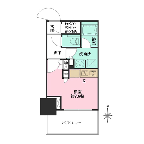 大崎ステーションレジデンス(1R：25.04㎡)の間取り画像