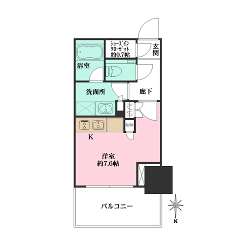 大崎ステーションレジデンス(1R：25.04㎡)の間取り画像