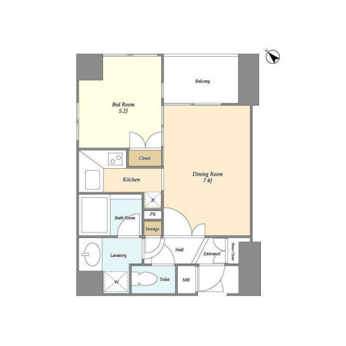 パレステュディオ渋谷ステーションフロント(1DK：36.86㎡)の間取り画像