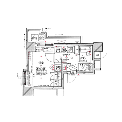 パレステュディオ渋谷ステーションフロント(1K：21.20㎡)の間取り画像