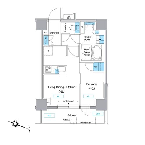 プレディアコート板橋(1LDK[B2-type]：34.25㎡)の間取り画像