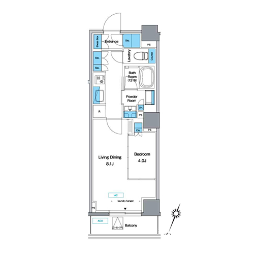 プレディアコート板橋(2K[D2-type]：35.20㎡)の間取り画像