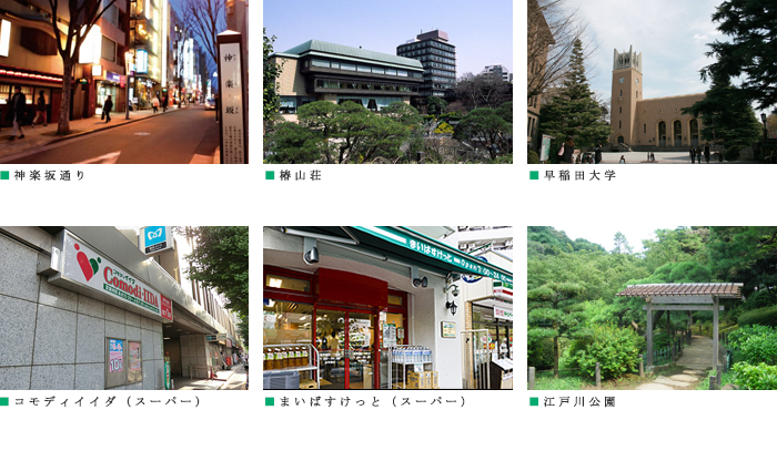 プラウドフラット神楽坂Ⅱ：周辺施設