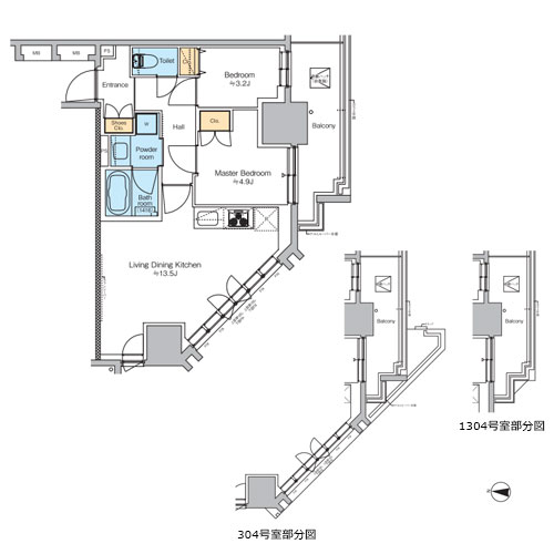プラウドフラット錦糸町ウエスト(2LDK[Dタイプ]：50.97㎡)の間取り画像