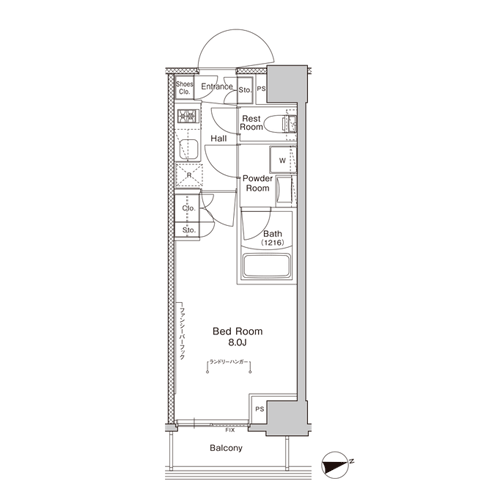 プラウドフラット門前仲町Ⅴ｜間取図